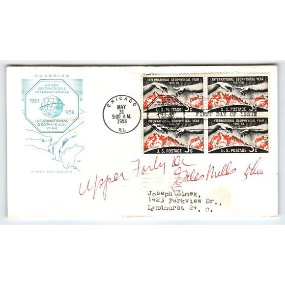 Scott #1109 1958 International Geophysical Year First Day Cover FDC Chicago - Picture 1 of 2